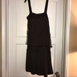 Alice + Olivia Chiffon Strip Dress Chocolate S